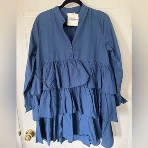Lrn indigo tiered tunic mini dress Loreen by puane